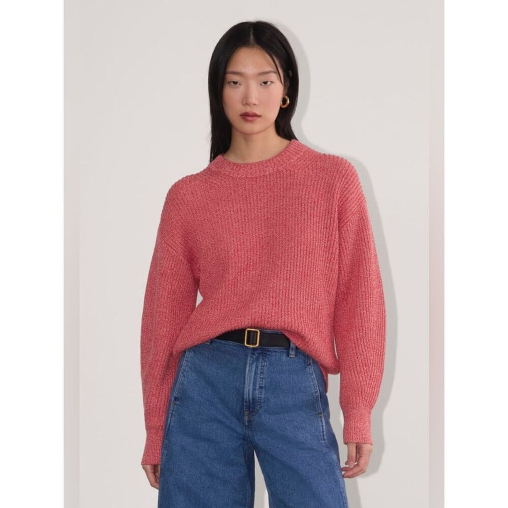 New Everlane The Cocoon Crew in Everyday Cotton in Pink Peony Size XXS